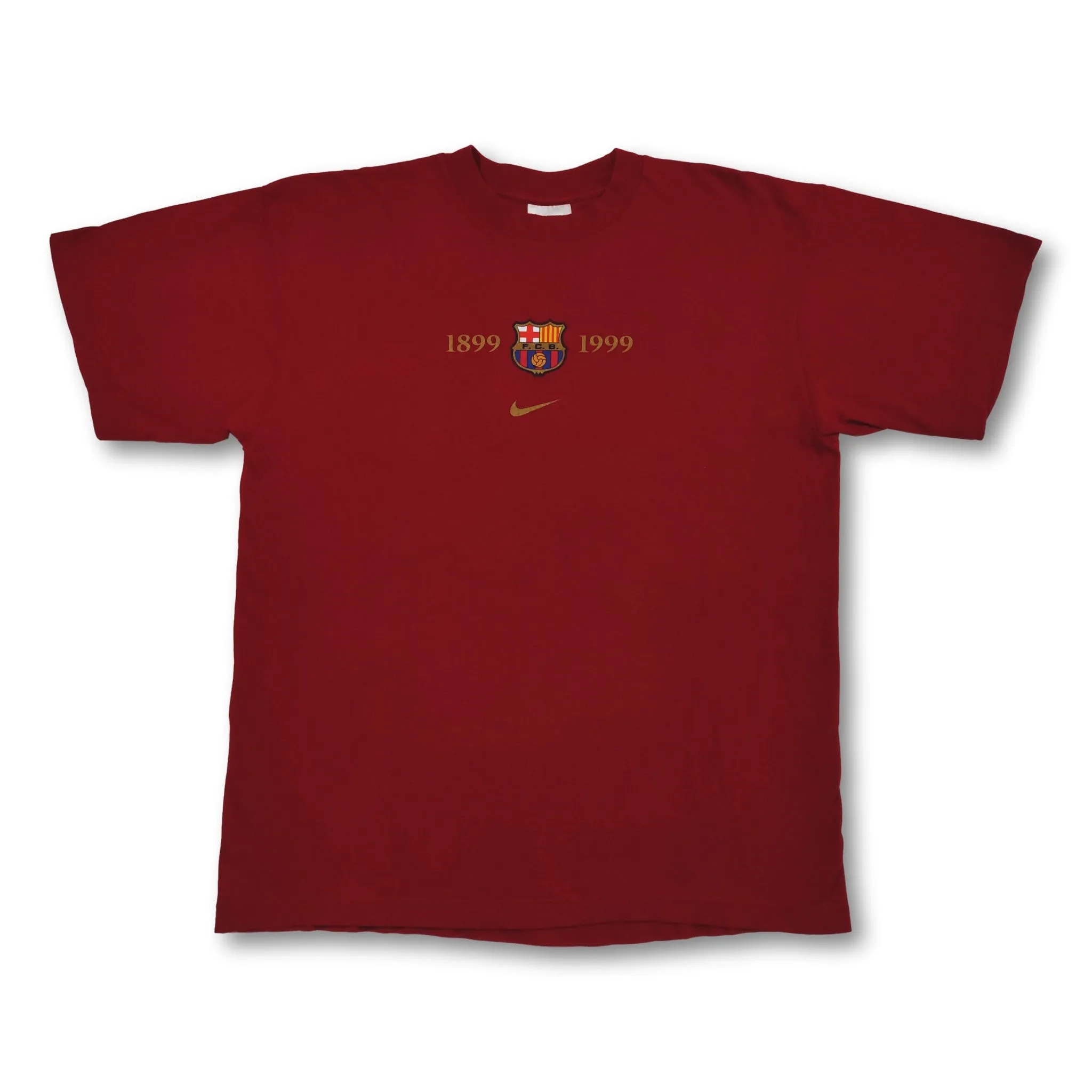 1999 red Barcelona Centenary Nike cotton t-shirt