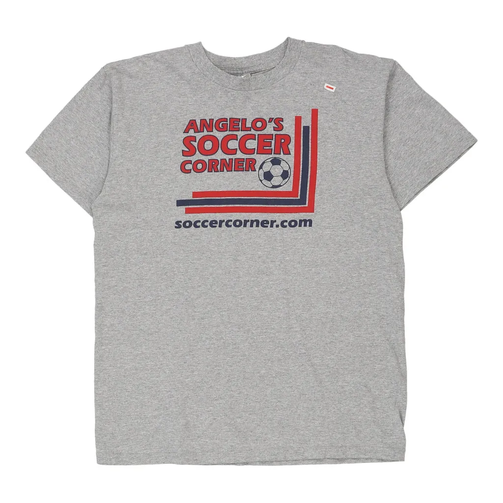 Angelo's Soccer Corner Adidas Graphic T-Shirt - Medium Grey Cotton
