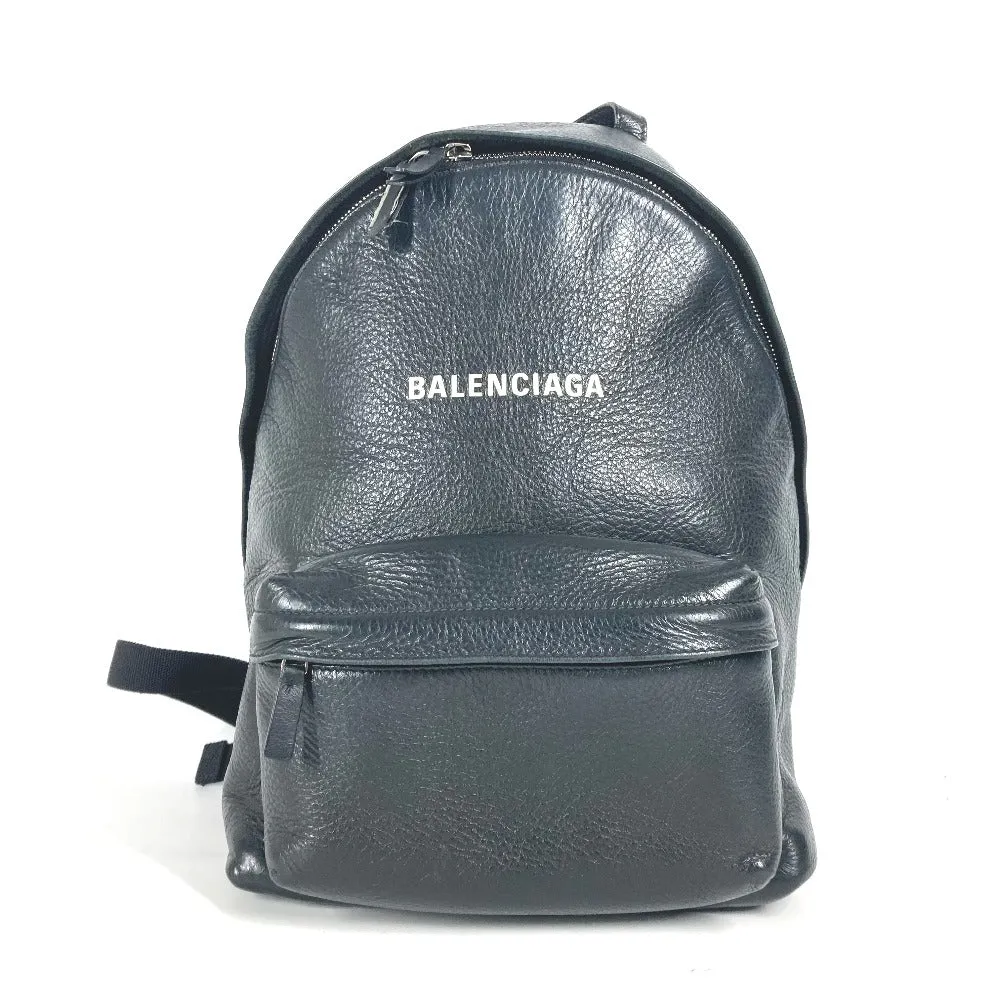 BALENCIAGA Backpack 552379 leather black Everyday logo mens