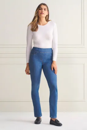 Bengajean Full Length Straight Leg - Indigo Mid Wash