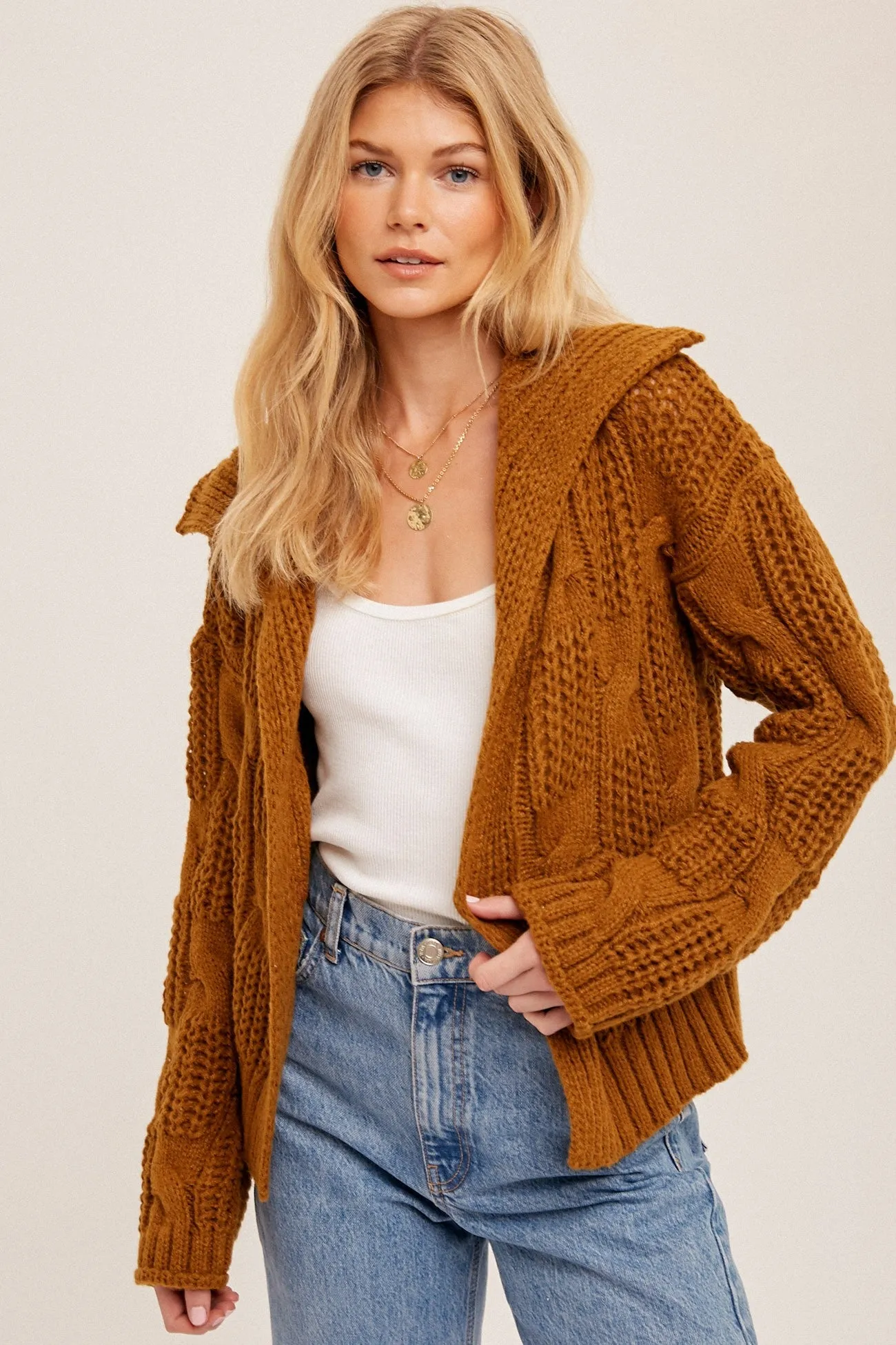 Chunky Patchwork Knit Cardigan