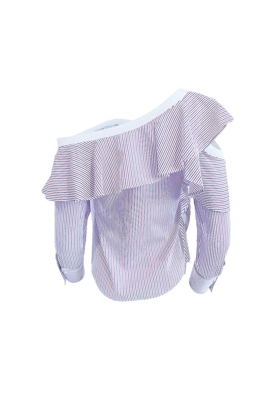 Cold Shoulder Stripe Blouse