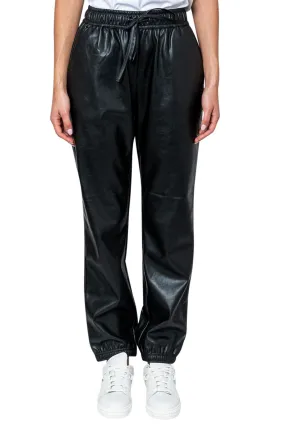Eco-leather track pants