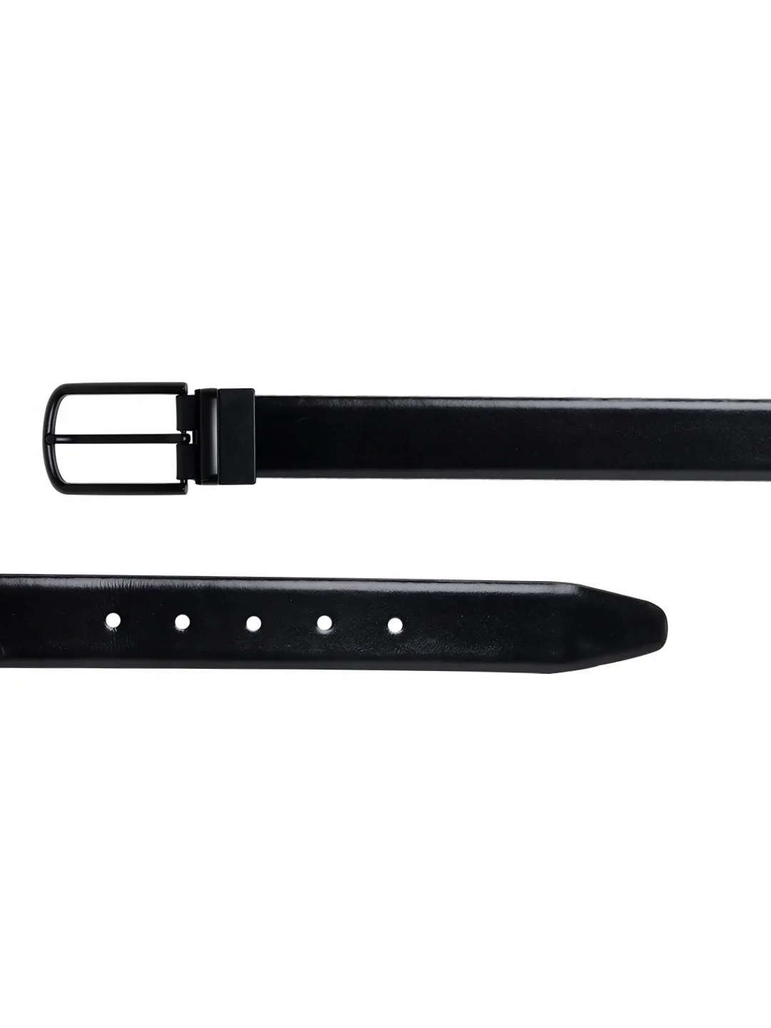 Men Black & Brown Solid Reversible Leather Belt
