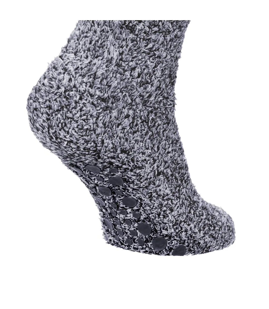 Mens warm slipper socks with rubber non slip grip navy Floso