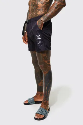 Mid Length Official Man Belt Swim Shorts