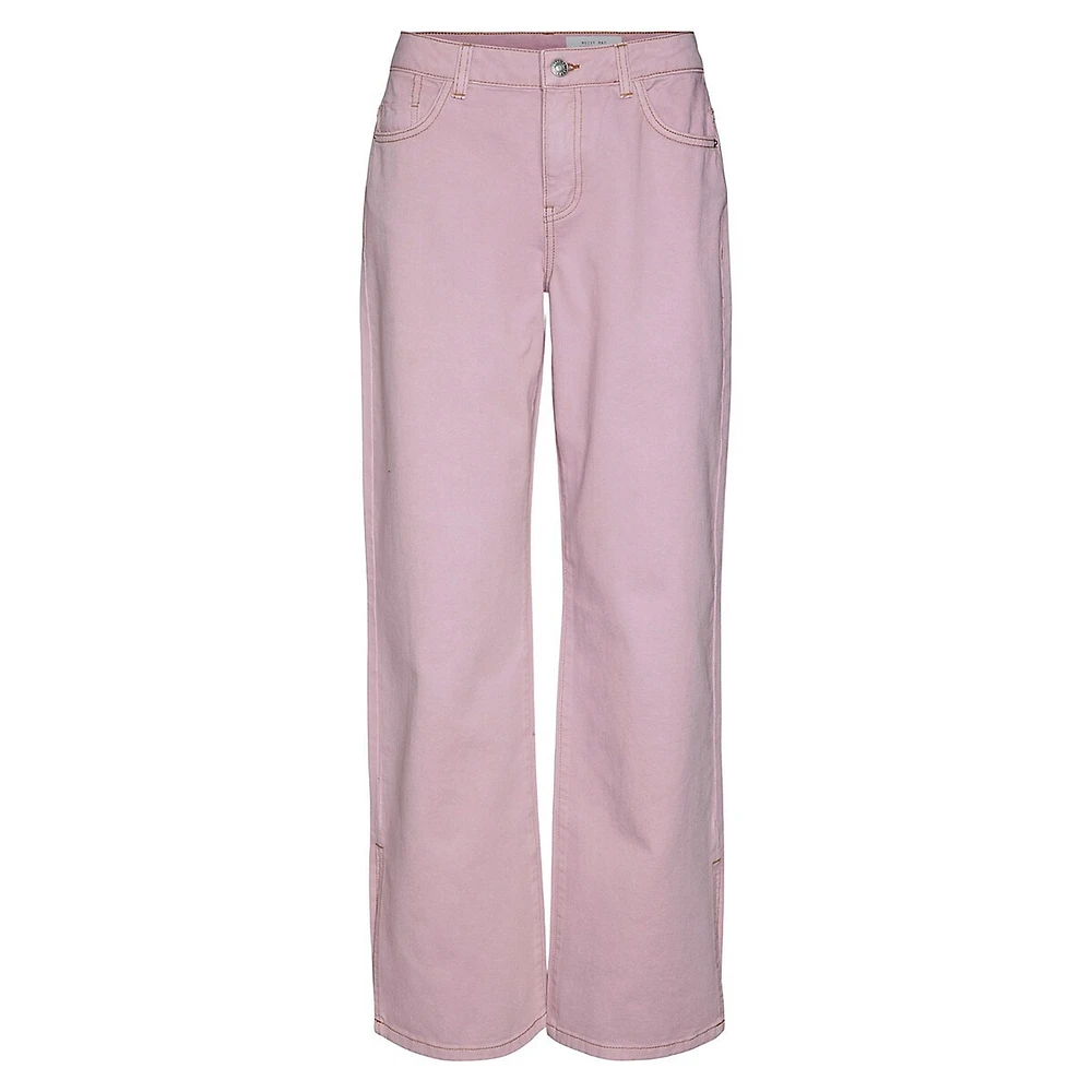 Noisy May Amanda Loose-Fit Split-Hem Jeans