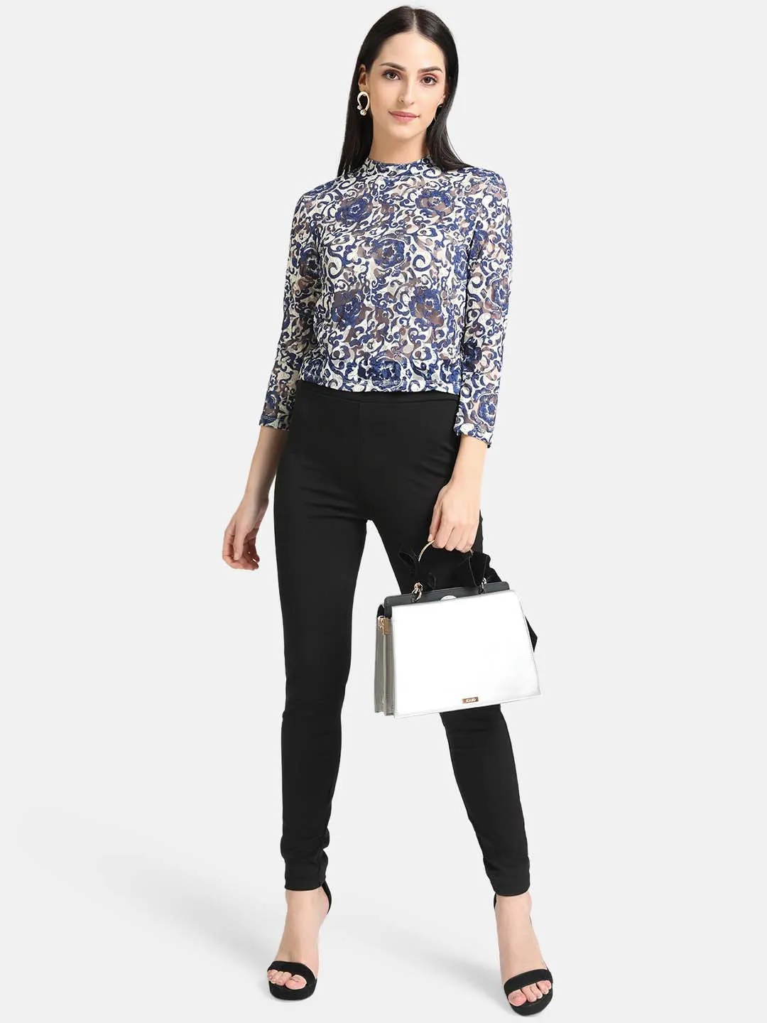 Printed Lace Top
