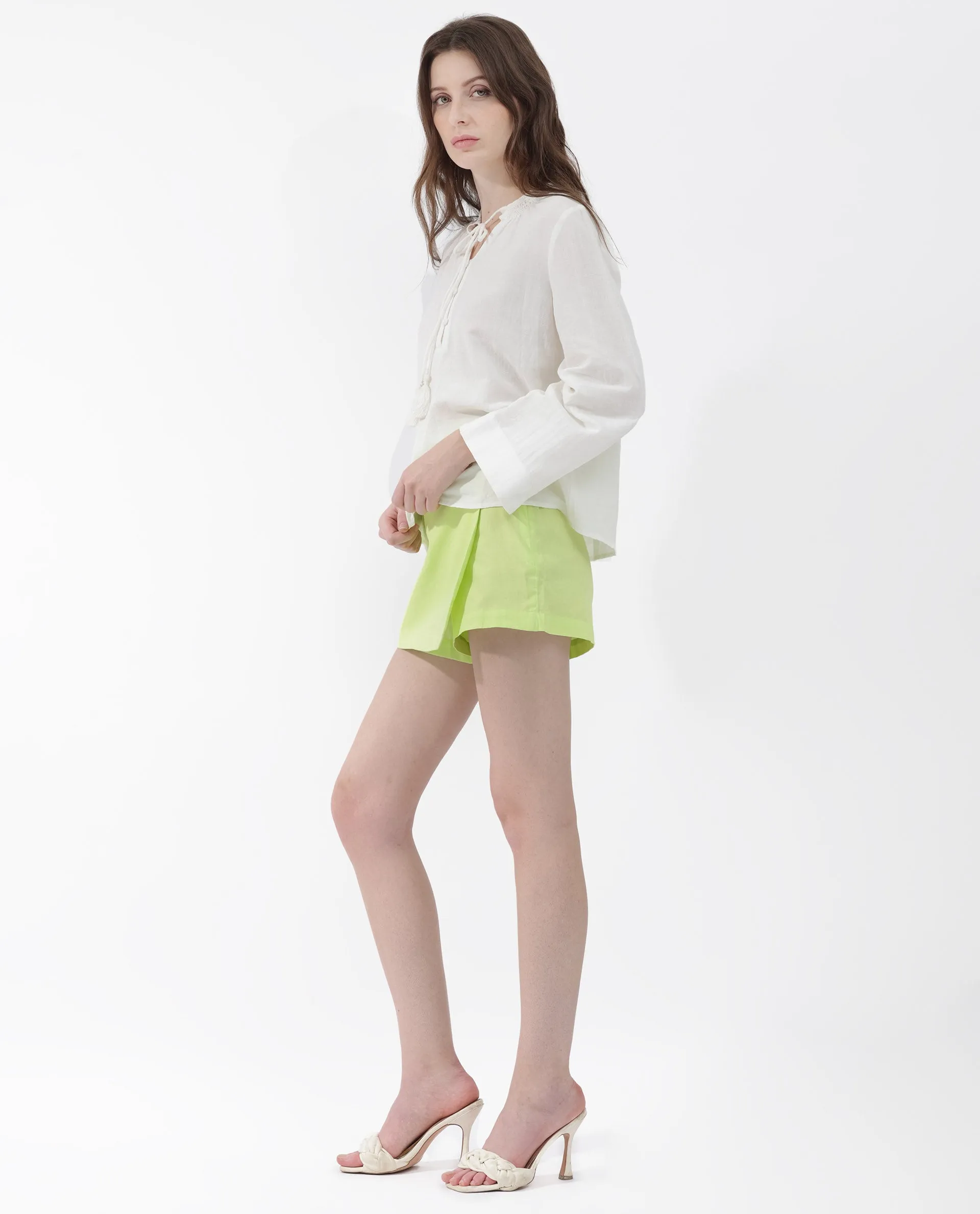 Rareism Womens Joan Light White Top Full Sleeve Solid