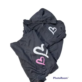 spray heart zip sweatshirt