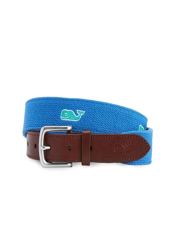     VINEYARD VINES  Embroidered Whales Canvas Club Belt    
