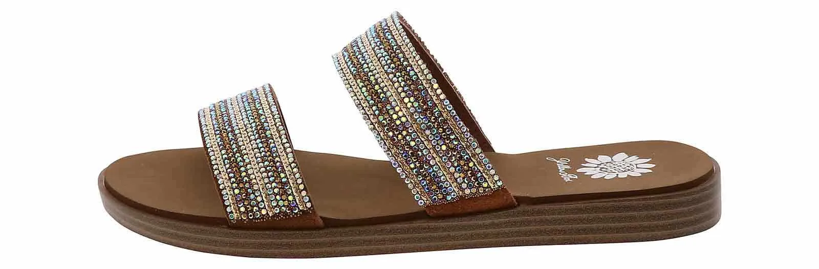 Yellow Box Dinda Brown 2 Band Women's Sandal