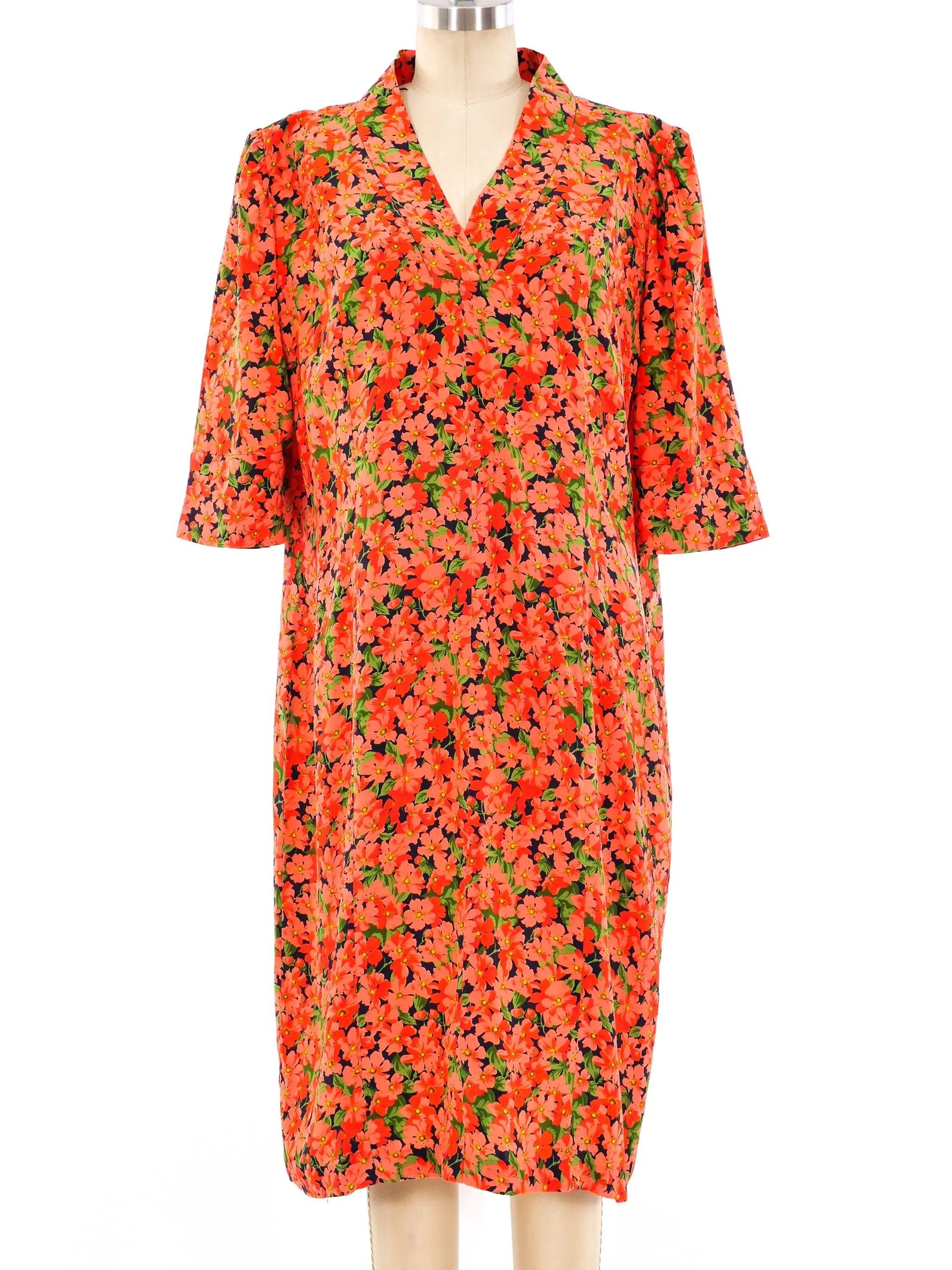 Yves Saint Laurent Floral Silk Dress